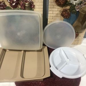 Set of two vintage Tupperware with 2 and 3 compartments